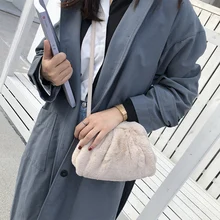 Зимняя новая дизайнерская сумка, мягкая плюшевая сумка, маленькая сумка через плечо для женщин, ручная сумка-клатч, дамские мини-кошельки и сумочки