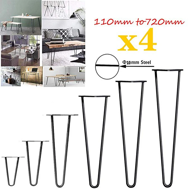 4 шт./партия ножки для стола металлические ножки стола шпилька мебель ножка промышленный стиль стальные предварительно просверленные