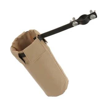 

PVC Drumstick Pouch w/ Metal Clamp Stand Percussion Drum Sticks Holder Khaki