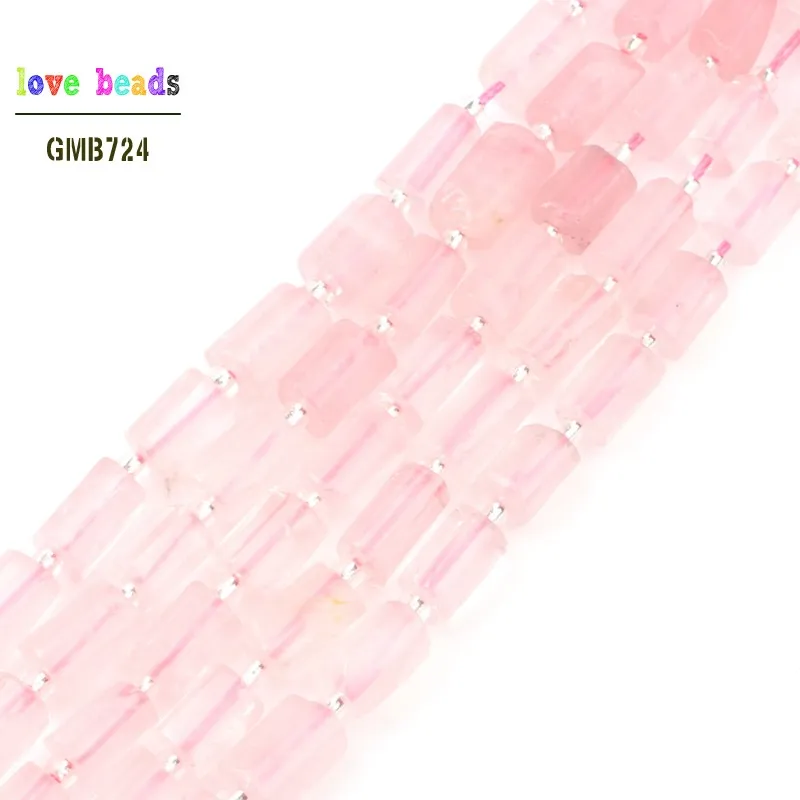 

8x11mm Cylindrical Pink Quartzs Diy Bracelets for Women jewellery Making necklace 7.5 Inch