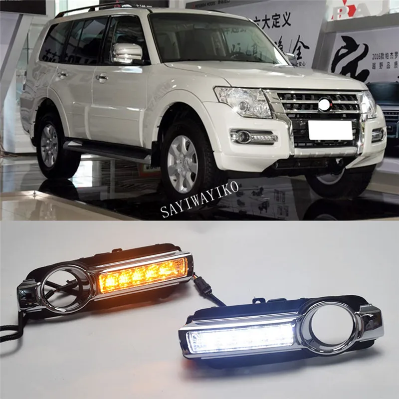 Передние светодиодные дневные ходовые огни для Pajero Montero 2016 2017 противотуманные