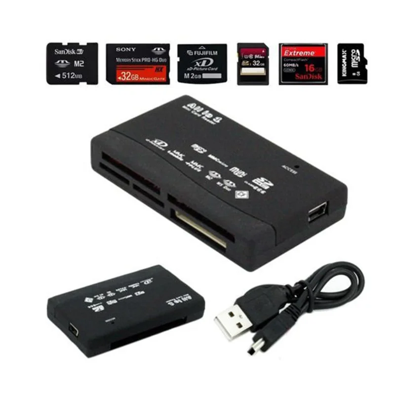 All in One CF XD SD Micro SD to USB Memory Card Reader Adapter Drive MultiCard Supports 64GB For PC Laptop Tablet