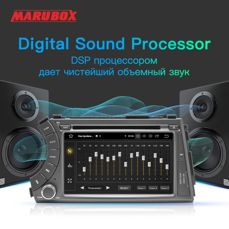 MARUBOX 7A606PX5 Штатная магнитола для SSANGYONG Kyron 2005 2015 Штатное головное устройство Android 10.0