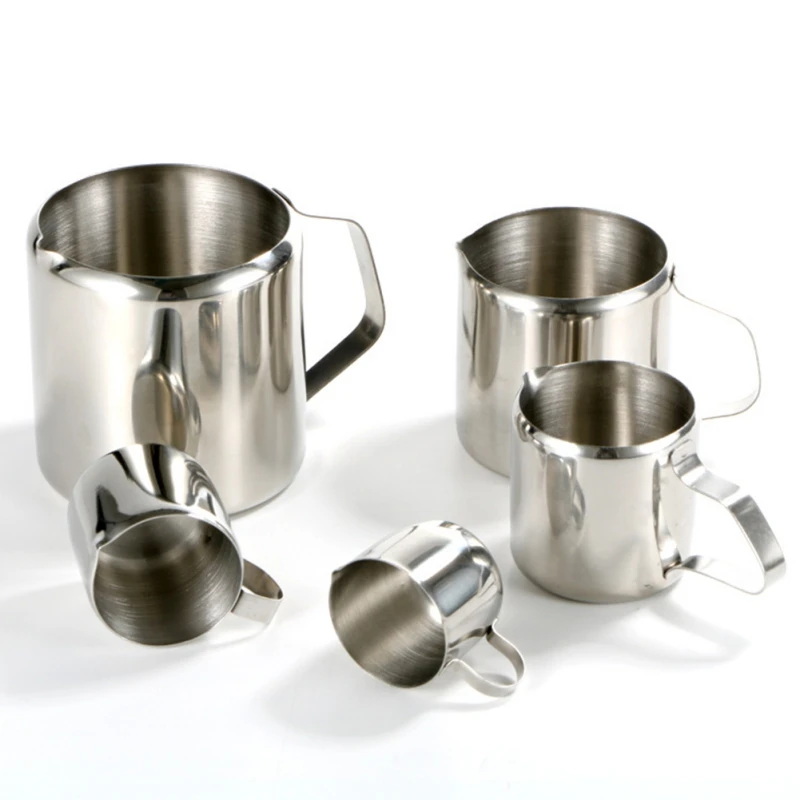 

Stainless Steel Milk Frothing Jug Milk Cream Cup Coffee Creamer Latte Art Pitcher With Spout Durable Kitchen Coffee Accessories