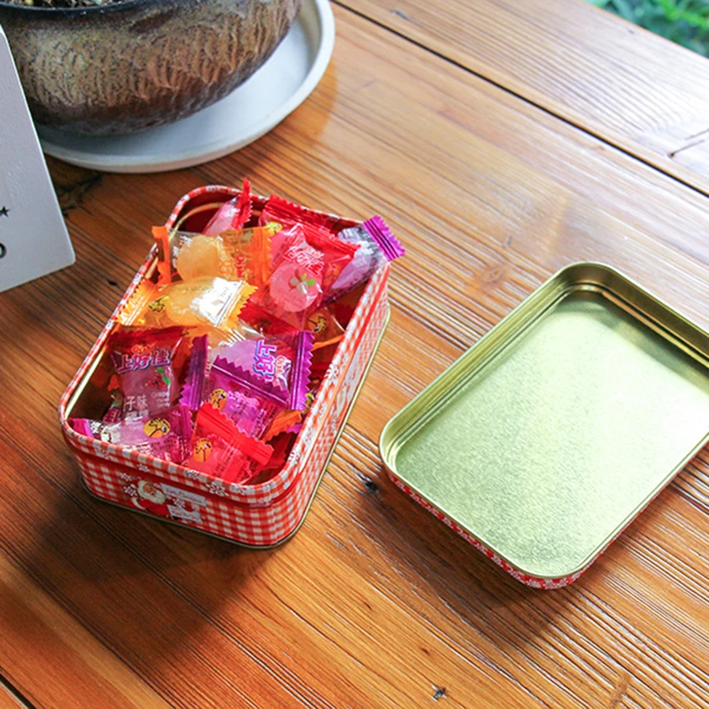 Christmas Storage Candy Tin Box Candy Jar Xmas Snowman Box Tea Leaf Case Storage Organizer Christmas Decorations For Home