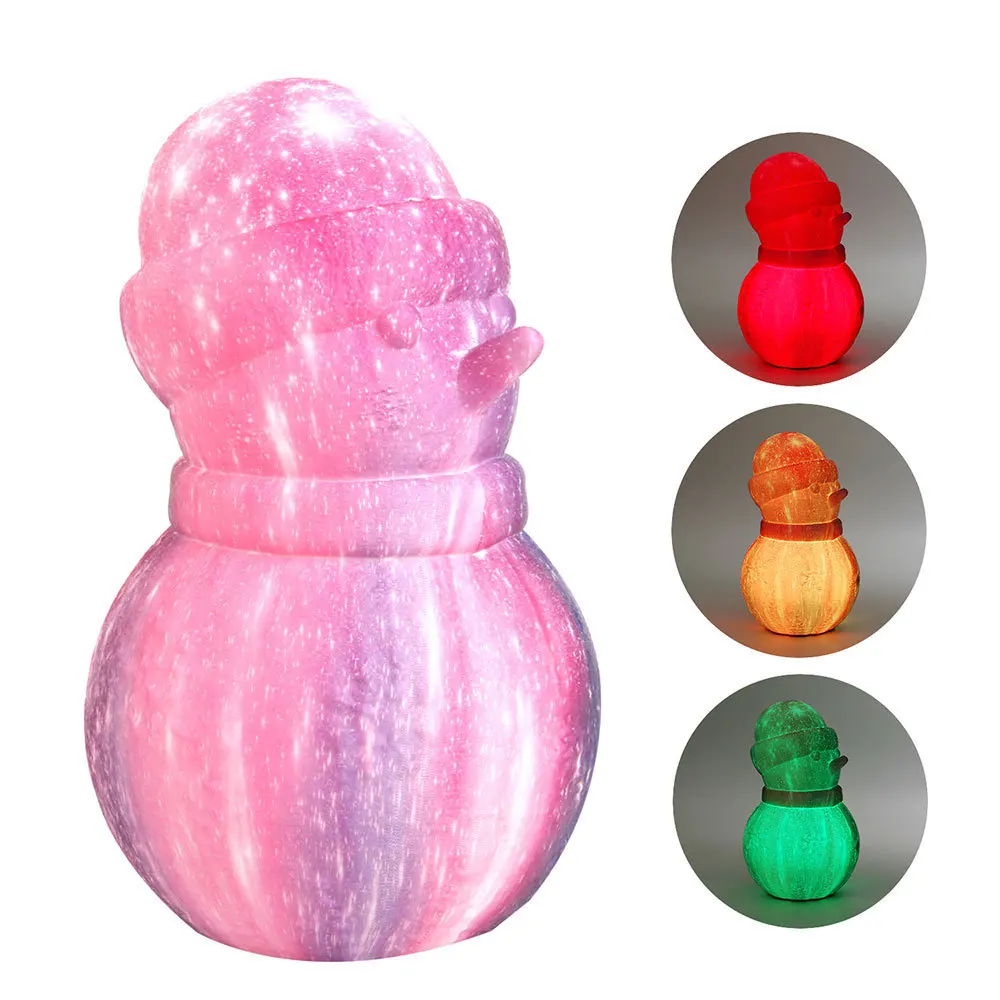

3D Christmas Glowing Snowman LED Light USB Night Light RGB 16 Colors Flashing Light Bedroom Table Lamp Decorative Lamp Christmas