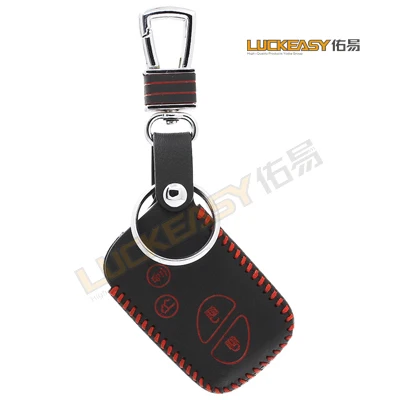 Luckeasy кожаный чехол с 4 кнопками для lexus 2011 ls 2006 rx 2013 чехол для ключей с дистанционным управлением чехол для ключей с первым слоем key2a - Название цвета: Красный