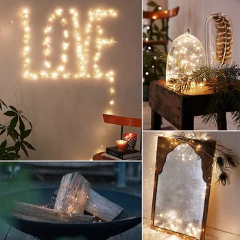 

100 LED String Light 32.8 Ft 4 Music Control Modes 8 Lighting Modes Waterproof Lights for Wedding Party Christmas Decorative