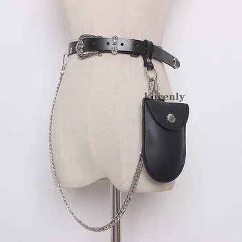 

Small Women Bags Trendy Coat Leather Belt Bag Chain Streetwear Fittings Fashion Waist Bag Lipstick Pocket Mini Female Fanny Pack