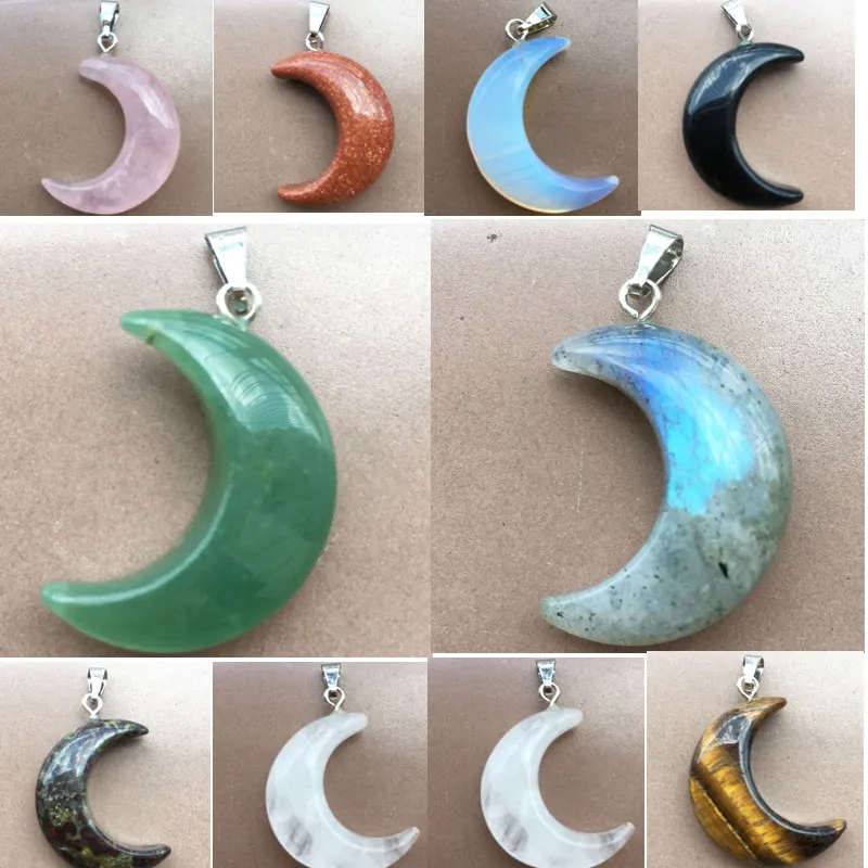 Labradorite Tiger Eye Opal Crystal Goldstone Corniola Bloodstone Art Pendant Bead 1Pcs Wfh846