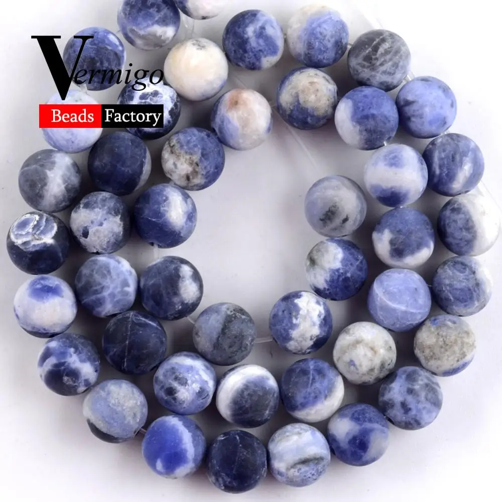 Dull Polish Matte Old Blue Sodalite Stone Beads Natural Beads For