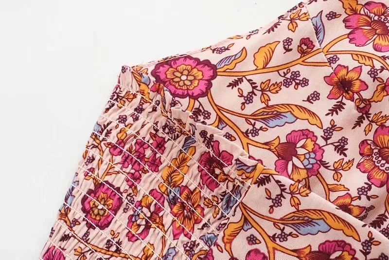 TEELYNN Halter pink Floral print Summer Dresses boho beach Sexy sleeveless backless Mini Dress Women cover up Casual Vestidos