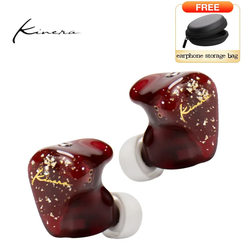 KINERA BD005 Pro Hybrid Technology HIFI Wired Headphones In Ear Sports Monitor Earphones Detachable Silver-Plated Cable With Mic