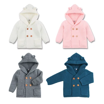 

Baby winter autunmn warm sweater newborn hooded knitted cardigan fall outerwear thick jacket coat toddler 1-2Y boys girl clothes