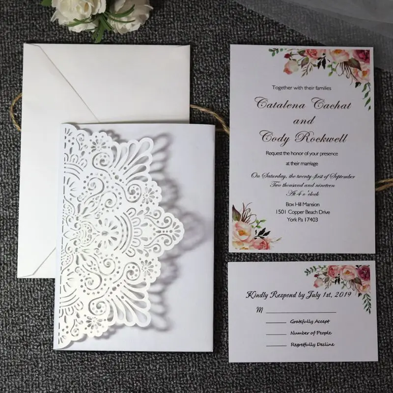  10 Pcs 3D European Style Wedding GraduationI Birthday Celebration nvitation Card with Envelope Kits - 4.00047E+12