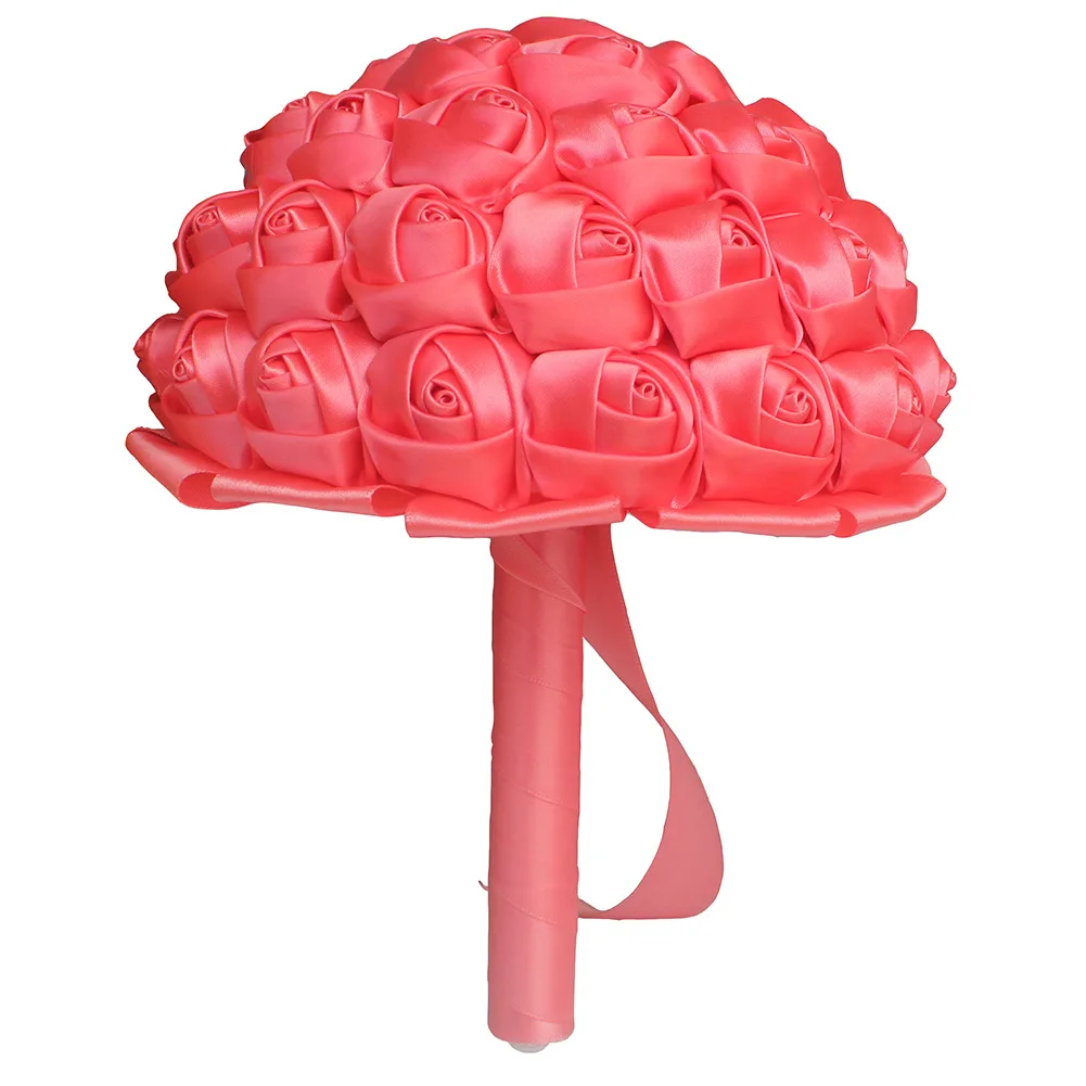 watermelon red 1 шт. простые крем цвета слоновой кости шелковые свадебные букеты Искусственные цветы, платье подружки невесты, свадебное украшение букетов по индивидуальному заказу - Цвет: watermelon red
