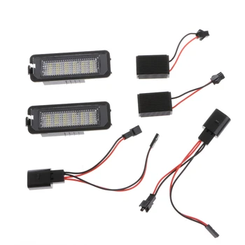 

New Arrive 2pcs LED Number License Plate Light For VW GOLF MK4 MK5 MK6 PASSAT EOS ERROR FREE Drop Shipping Support