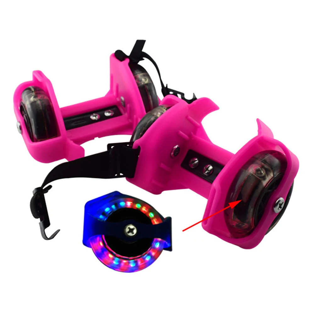 Children Wheel Heel Roller Skate Shoes 2Pcs Outdoor Adjustable LED Flashing Wheel Sport Colorful Small Whirlwind Pulley Strap