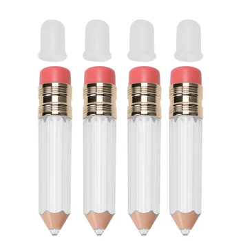 

4PCS 5ML Mini Pencil Lip Gloss Tube DIY Lipstick Empty Tube Lip Gloss Subpackaging Tube Portable DIY Lip Glaze Tube for Home Sho