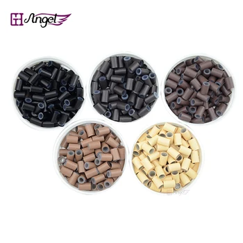 

Angels 1000pcs 4.0*2.8*6.0mm Silicone Copper Micro Rings/Tubes Hair Extension Tools Microlinks Hair Beads for Dreadlocks