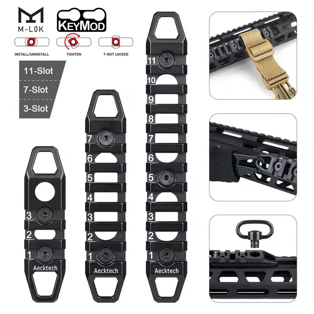 3-7-11-Slots M-LOK/Keymod Rail Base Segment Handguard Section Aluminum Picatinny Rails Rifle Scope Mount Hunting Gun Accessorie | Спорт и