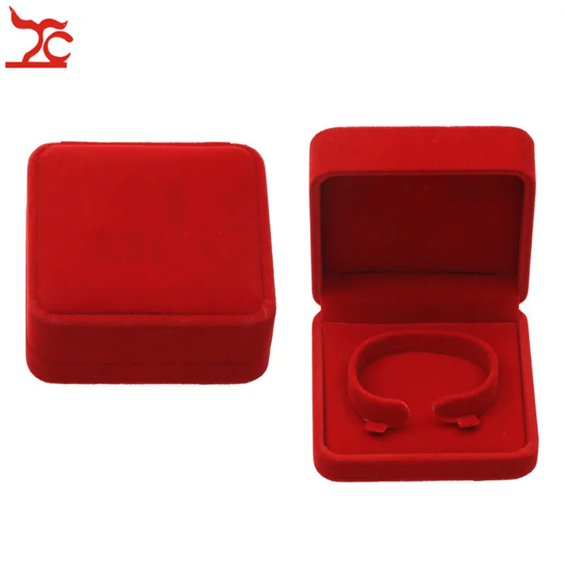 Mallette de rangement pour bijoux de mariage, velours rouge, bague, boucles d'oreilles, collier, pendentif, bracelet, boîte-cadeau d'évaluation, qualité