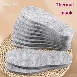 Утолщенная шерстяная войлочная термостелька, дышащая зимняя сохраняющая тепло стелька для ботинок, подошва для мужчин и женщин, впитывающая пот вставка