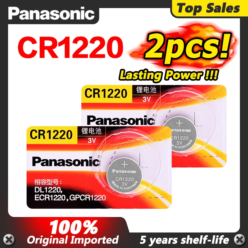 Оригинальный аккумулятор PANASONIC cr1220 cr 1220 3v кнопка DL1220 BR1220 ECR1220 LM1220 KCR1220 KL1220 для