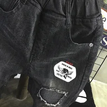 Г. Осень-зима, стиль, плотные рваные джинсы для мальчиков модные крутые джинсы для маленьких детей, модные брюки