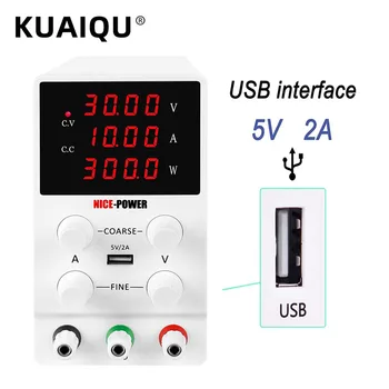 

LAB DC Power Supply Variable 4 Digital LED Display Adjustable Regulated Switching Power Supplies Digital with Leads Power Cord
