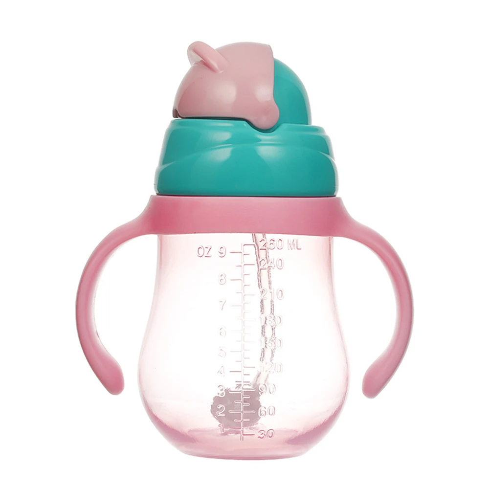 Детская бутылочка для кормления из тритана удовлетворяет требования Закона о Молока бутылка для воды с деления для детей двойной Применение Питьевая чашка с трубочкой учебный Поильник