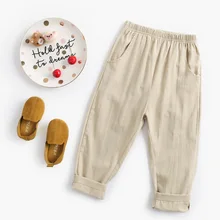 Корейско-Стиль модные детские брюки однотонные INS для девочек, Повседневное брюки осень Стиль Записная книжка С ПЕРЕПЛЕТОМ с посадка прямые детские штаны