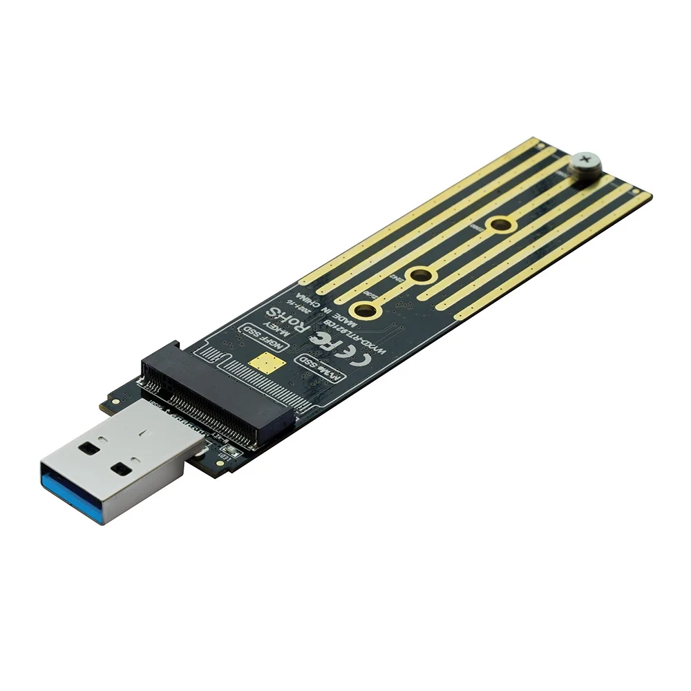 M.2 to USB Adapter Dual Protocol SSD Board M.2 NVME PCIe NGFF SATA M2 Card Support 2230 2242 2260 2280 NVME/SATA M2 SSD RTL9210B 2.5 hdd external box