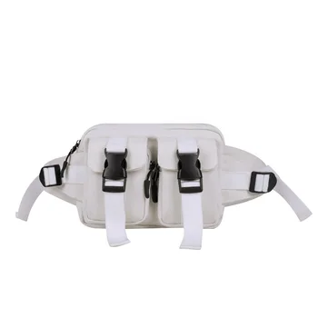 

Ougger Women Men Waist Bag Zipper Hip-Hop Waist Pack Casual Canvas Belt Bags Outdoor Multifunction Riding Breathable Sport Bag
