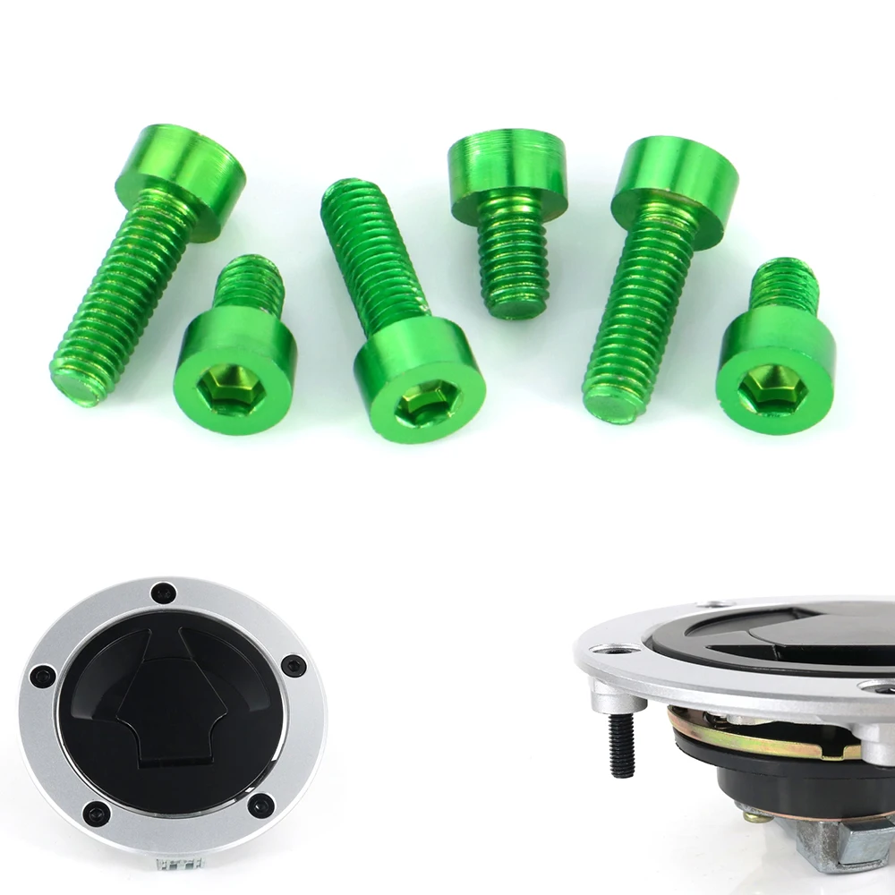 BEST PRICE GUARANTEE Fuel Cap Bolt Kit for Kawasaki ZX 6 blue anodised