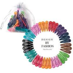 Colorful Waterdrop Hair Clips: Cute Girls' Fashion Accessories (40pcs dark colors)