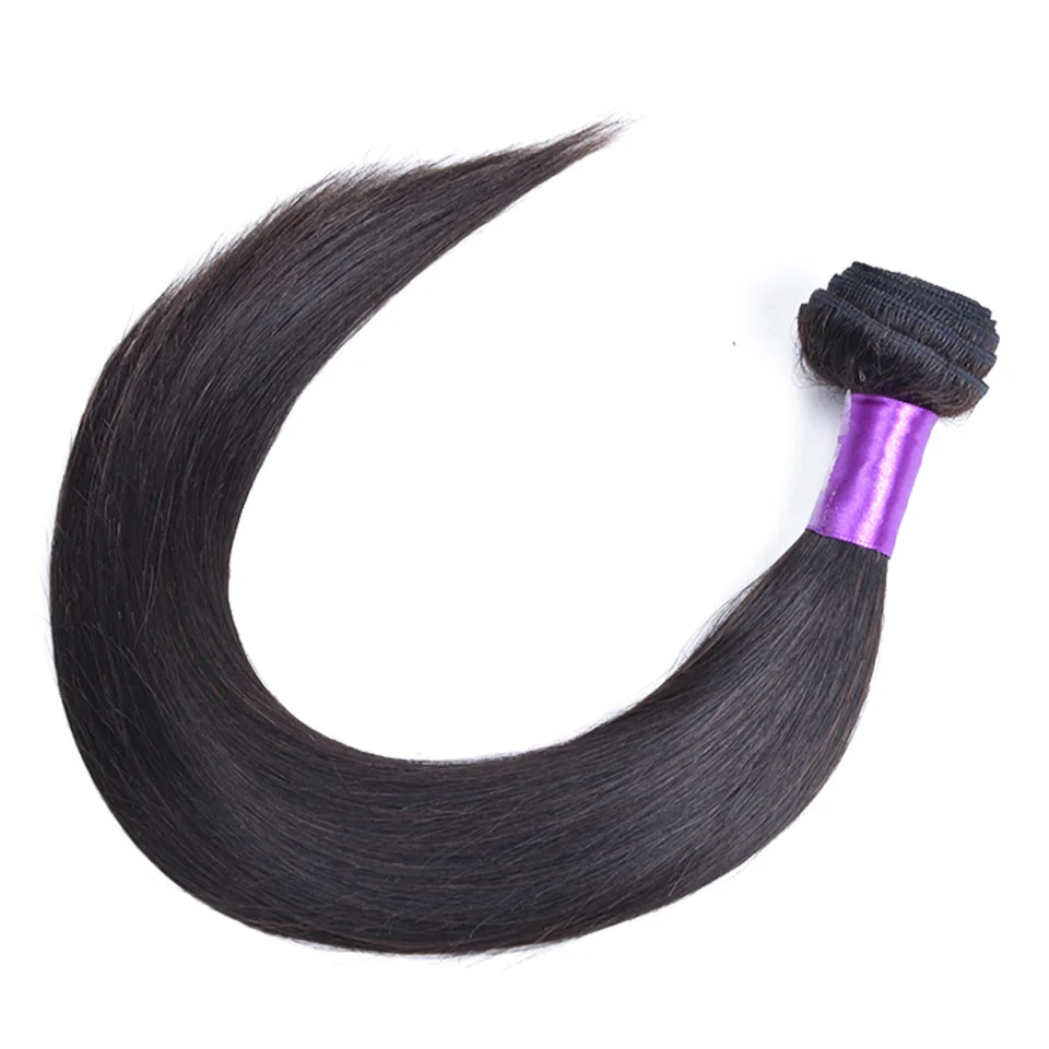 Перуанские прямые пряди волос с закрытием натуральный цвет не Реми натуральные кудрявые пучки волос с 4x4 закрытие шнурка