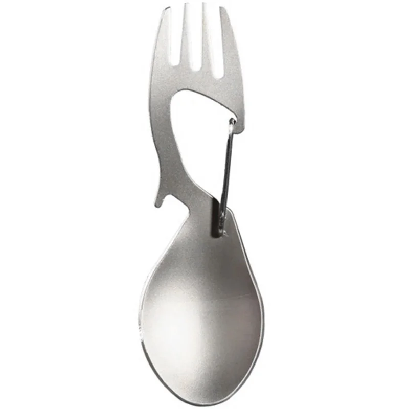 

3 In 1 Camping Picnic Titanium Spoon Tableware Titanium Fork Ultralight Pure Titanium Or Stainless Steel Spork Stainless Steel
