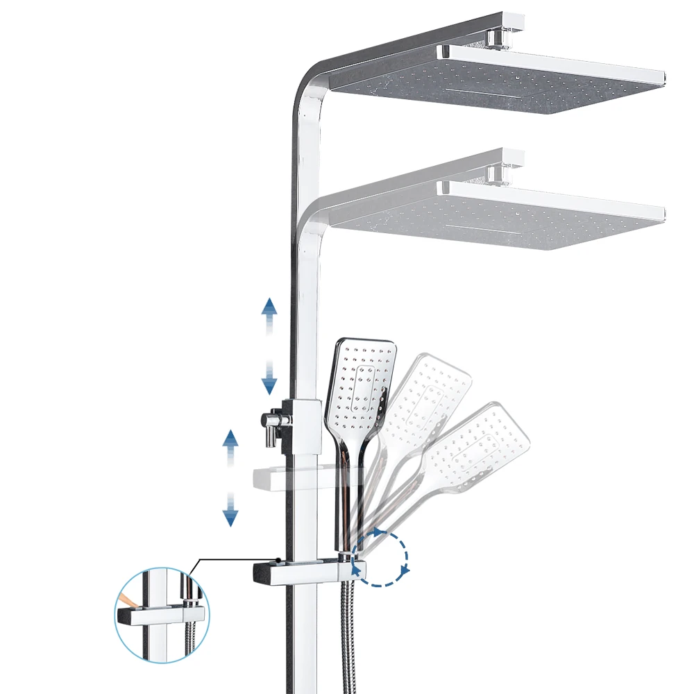 Bathroom Faucet Chrome/Black Rain Shower Head Bath Faucet Wall Mounted Bathtub Shower Mixer Tap Set Mixer bathroom faucet,bathroom shower faucet set