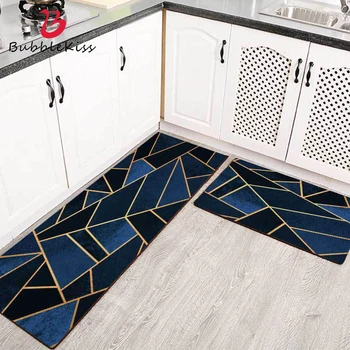 

Bubble Kiss Kitchen Mat Blue Geometry Carpet Long Strip Doormat Home Decor Floor Mat Living Room Carpet Bathroom Non-Slip Rug