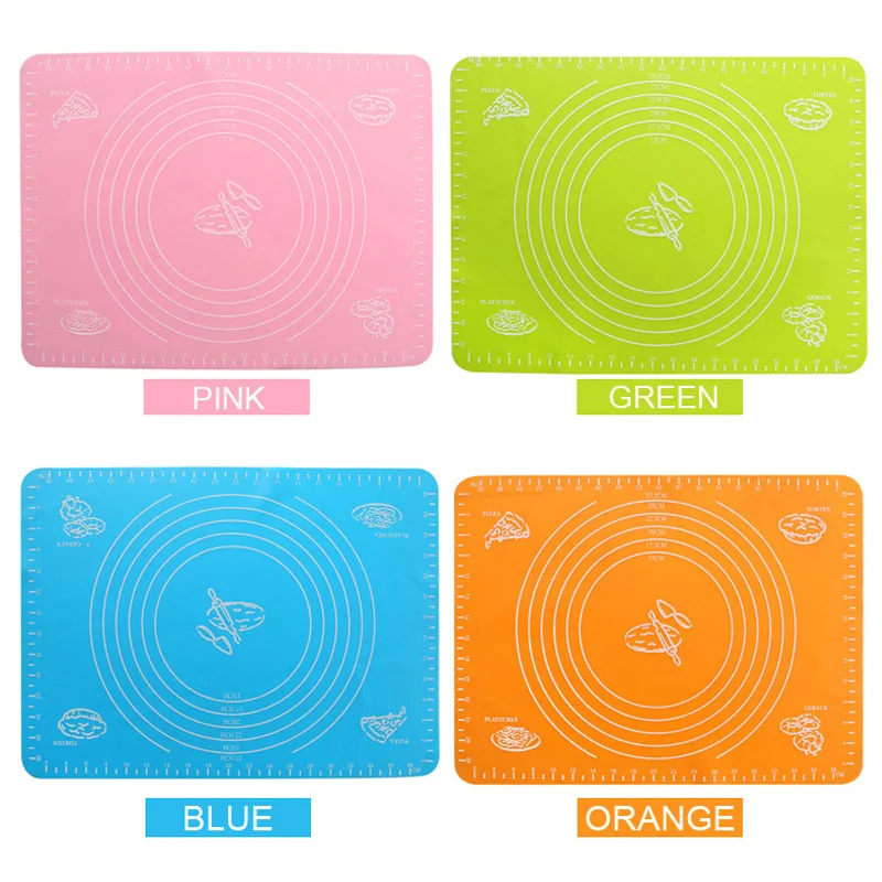 1 قطعة 40*30 سم الحلو اللون سيليكون غير عصا المعجنات حصيرة العجن العجين حصيرة مقياس تظهر الخبز مجلس كعكة أدوات المطبخ