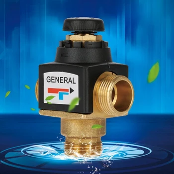 

1 Pcs 3 Way DN20 External Thread Brass Thermostatic Mixing Valve Solar Water Heater Thermostatic Valve
