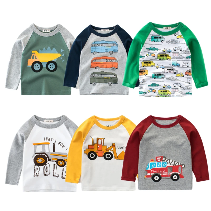 

Kids Clothes 2019 Boys Solid Cotton T-shirts Children Autumn Winter Sweatshirts Cartoon Girls Long Sleeve Tops Baby Boy T Shirts