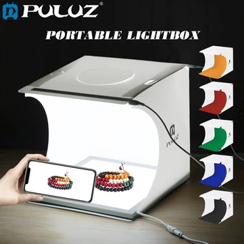 

Mini Ring Lightbox Folding Portable Photo Studio Box Photography Softbox light box Studio Shooting Tent Box Kit with 6 Backdrops