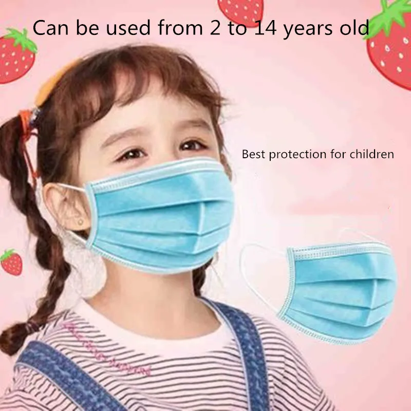

100pcs Children's masks disposable masks nasal masks anti-virus breathable anti-haze breathable masks