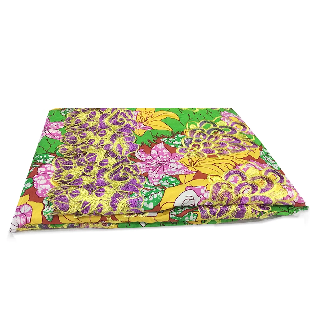 New Green African Quality Super Wax Fabric for Dress Party, Veritable Block Print Wax Ankara Lace Fabrics Cotton