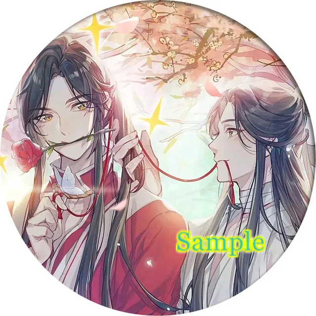 Cartoon tian guan ci fu Hua Cheng Xie Lian Cosplay Badge Brooch Pin Anime Accessories For Clothes Backpack Decoration gift Navy Blue