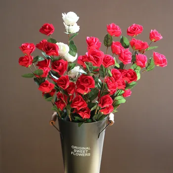 

High Branch Artificial Rose Foam Flowers Artificial Plant Bouquet European Style Home Wedding Route Guide Flower Arrangement Who