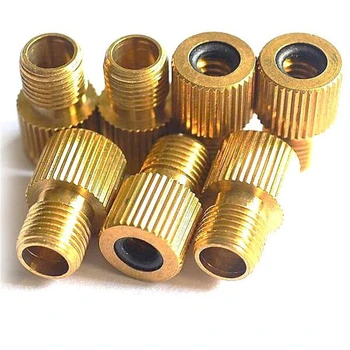 

2pcs ROSWHELL Bike Bicycle pump Adapter Presta to Schrader valve cap Copper Cycling Equipment