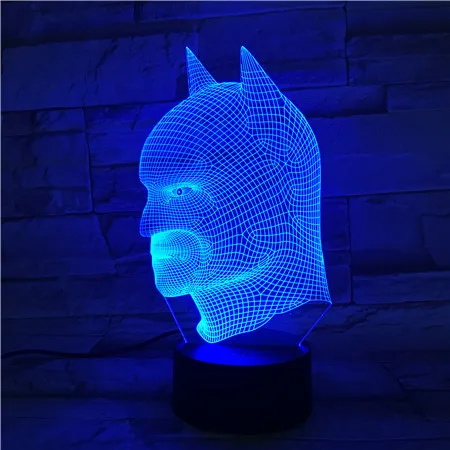 3D лампа в виде героев комиксов супергероев Бэтмена детский светодиодный ночник